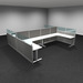 WEBBTYP48 - Multi-height 4-person, L-shape Height Adjustable Cubicle Station