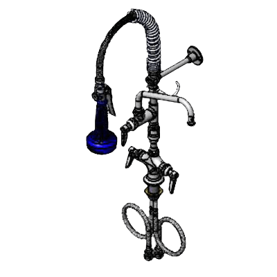 T&S Brass MPQ-2DLV-08-CR Easyinstall Mini Pre-Rinse Units Deck Mount
