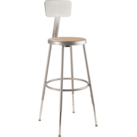 NPS 6224HB NPS® 25"-33" Height Adjustable Heavy Duty Steel Stool with Backrest