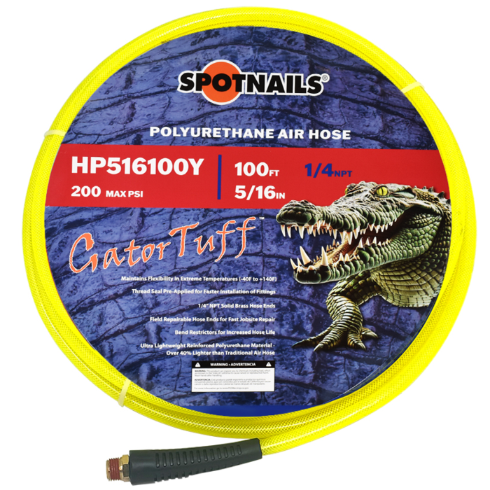 5/16" x 100' Poly Hose w/o Fittings (Yellow), 1/4" NPT