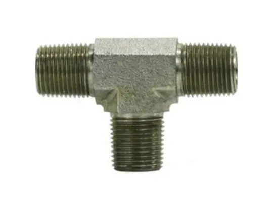 Tee, 3/8 in MPT x 3/8 in MPT x 3/8 in MPT, Steel