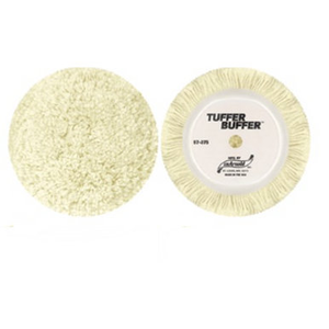 White Tuffer Buffer Pad with Loop Backing 1" Pile
