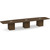 16' Classic Boat Shape Conference Table with Cube Base - Modern Walnut