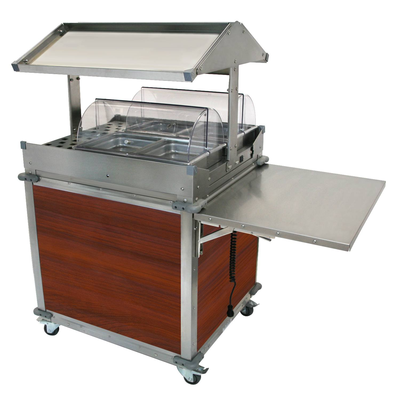 Cadco CBC-GG-2-L5 MobileServ® Deluxe Grab & Go Merchandising Cart 2-Sided Grab & Go Shelf On Top