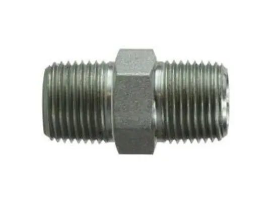 Hex Nipple, 1/8 in MPT x 1/8 in MPT, Steel