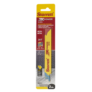 STARRETT B624-2 Metal Cut 6'' x 3/4 x .035 x 24T, 3X POWER, 2 Pack