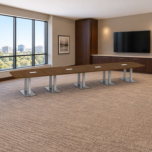 PALBS4216N - 18 ft. Classic Boat Shape Conference Table with Brushed Palmer Base