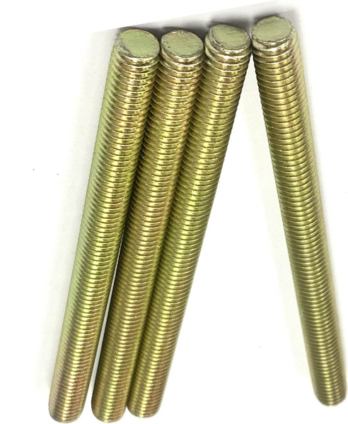 1/4" - 20 X 3" FULLY THREADED STRAIGHT ROD SAE J429 GR 8 ZINC TRIVALENT YELLOW