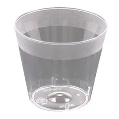 1 OZ COMET CLEAR/FROST PLASTIC SHOT GLASS, 2500/CASE