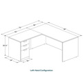 Classic L-Shape Desk 72" x 66" with Box/Box/File Pedestal - Aspen