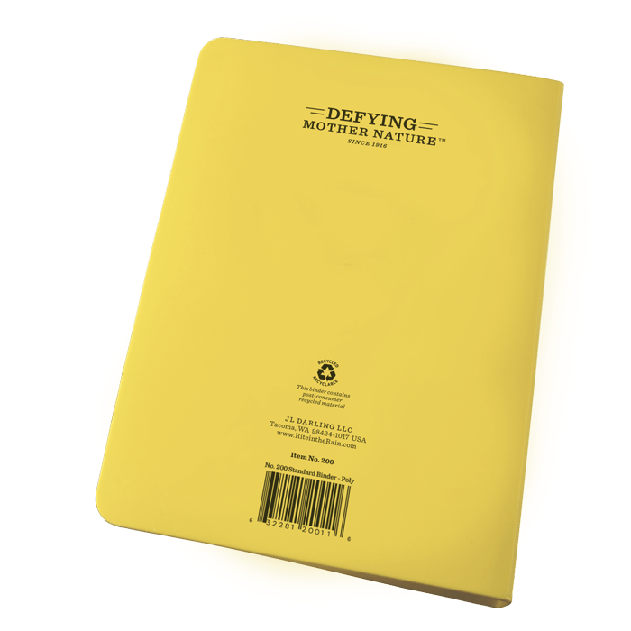 Rite in the Rain No. 200 Yellow Ring Binder 1/2 inch Capacity