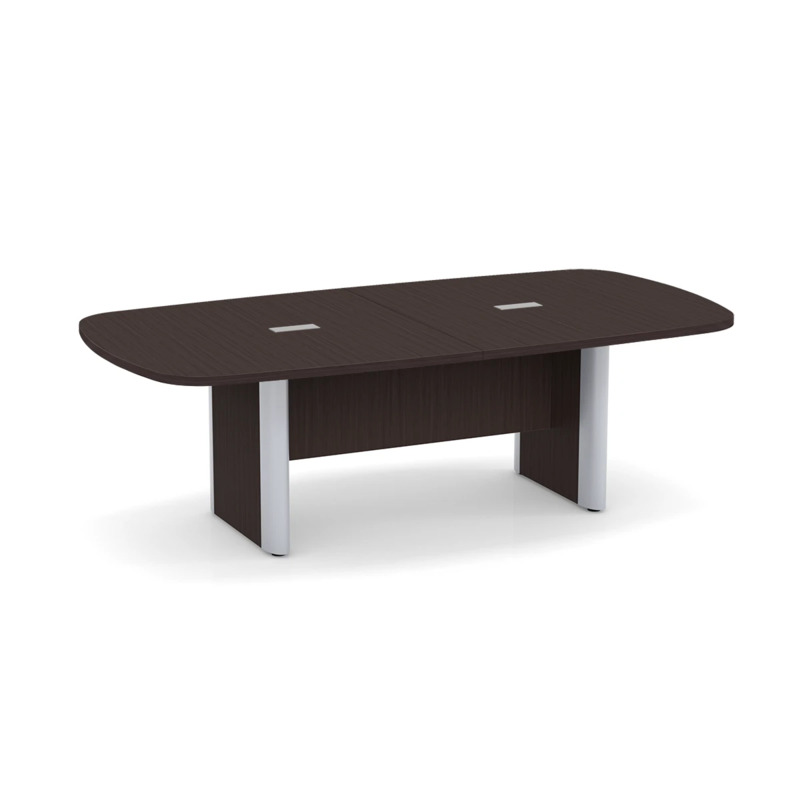 Classic Plus Arena 8 Ft Conference Table - Espresso with Silver Metal Accents