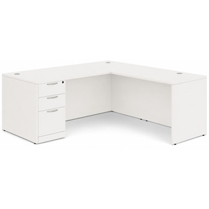 CLALD2038- Classic L-Shape Desk 66" W x 30" D with 42" Return and Box/Box/File Pedestal- White