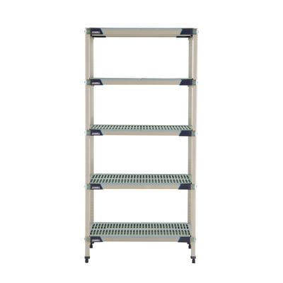 Metro 5X337GX3 Metromax I Starter Shelving Unit 36"W X 18"D X 74"H Open Grid Polymer Shelves