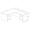 Classic L-Shape Desk 83" X 71" with 2 Box/File Pedestals - Newport Grey