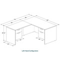 Classic L-Shape Desk 72" x 60" with 2 Box/File Pedestals - Aspen