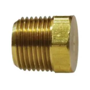 Cored Hex Head Plug, 1/2-in Male NPTF, Brass