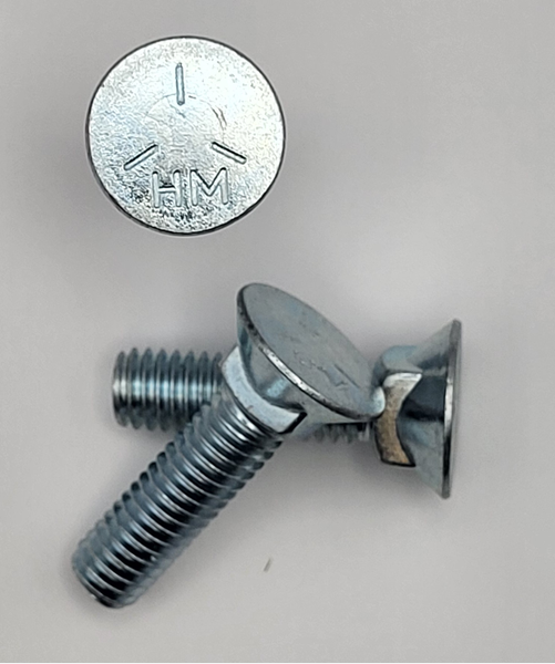 3/8" - 16 X 1 1/2" OVERSIZE 7/16" #3 HEAD PLOW BOLT SAE J429 GR 5 ZINC TRIVALENT CLEAR PER PRINT
