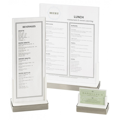 Cal-Mil 3016-811-55 9"W x 2-5/8"D x 12"H Luxe Menu Holder