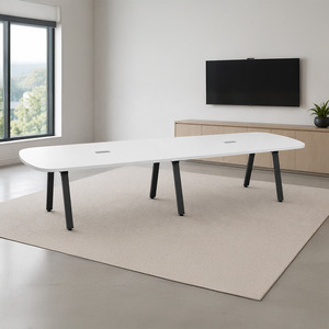 SIGAR7638N - 12ft. Arena Conference Table with Black Metal VA Leg