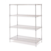 FSE 18" Deep Chrome 4-Shelf Starter Unit, 63" H x 48" W x 18" D