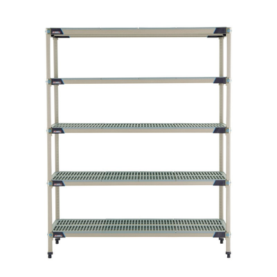 Metro 5X367GX3 Metromax I Starter Shelving Unit 60"W X 18"D X 74"H Open Grid Polymer Shelves