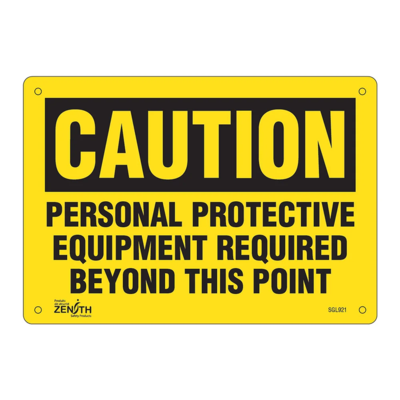 Personal Protective Equipment Required Sign - 10" x 7" - Aluminum - English