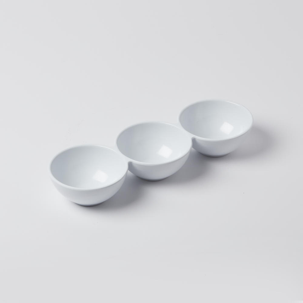 Three-Compartment Melamine Serving Bowls