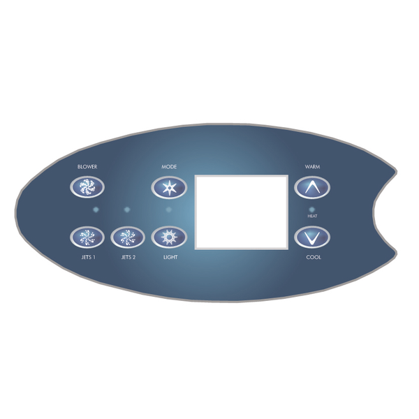 Balboa Series VL702S 7 Button Topside Overlay 80-11790-K