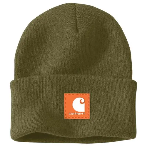 CARHARTT 106820 - Knit Rubber Patch Beanie - Dark Bronzed Green