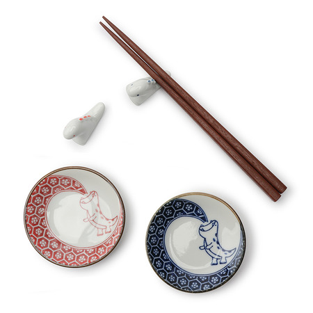 Imari-Style Dino Small Plate & Rest Set