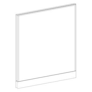 P5348 NON-POWER Webb Panel - 53"H x 48"W Aspen Fabric, Silver
