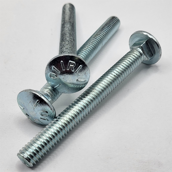3/8" - 16 X 3 1/2" SQUARE NECK ROUND HEAD BOLT SAE J429 GR 5 ZINC CLEAR