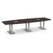 PALBS4238NBRUSHED - 12 ft. Classic Boat Shape Conference Table with brushed Palmer Base