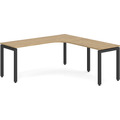 Elements Radius Desk 72" x 72" with Right Return - Aspen with Black Legs