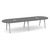 12' Signature Racetrack Conference Table with Metal VA Legs - Newport Gray Top, Silver Base