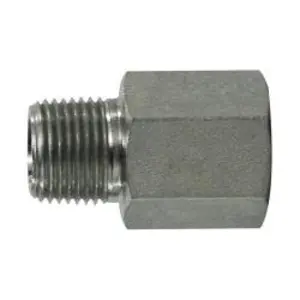 Pipe Connector, 1/8-in Male NPTF x 1/8-in Female NPTF, Steel