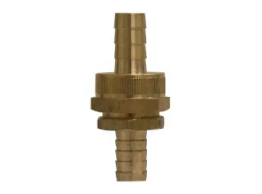 Coupling Set with Hex Nut, 5/8 in Hose Barbed x 5/8 in Hose Barbed, Brass