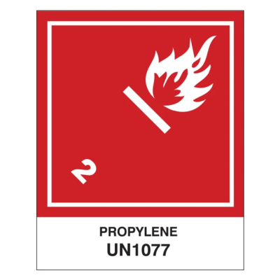 Propylene Label - Class 2.1 - 5" x 4"