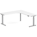 Enhance Electric Height-Adjustable L-Shape Desk with Right Radiused Corner 72" X 72" - White with Silver Base