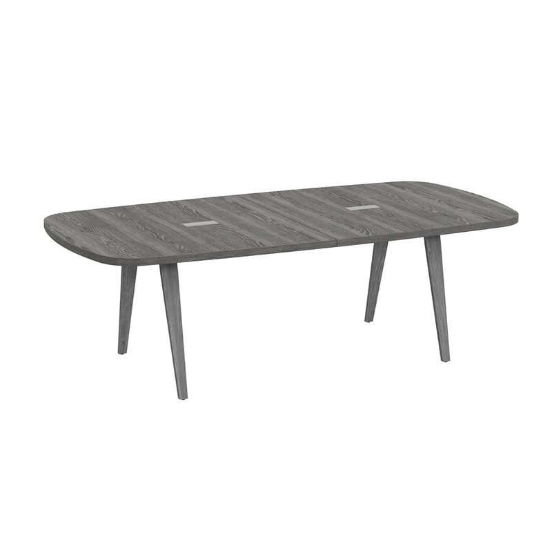Signature Arena Conference Table 8 Foot - Newport Grey with Newport Grey Wood Legs