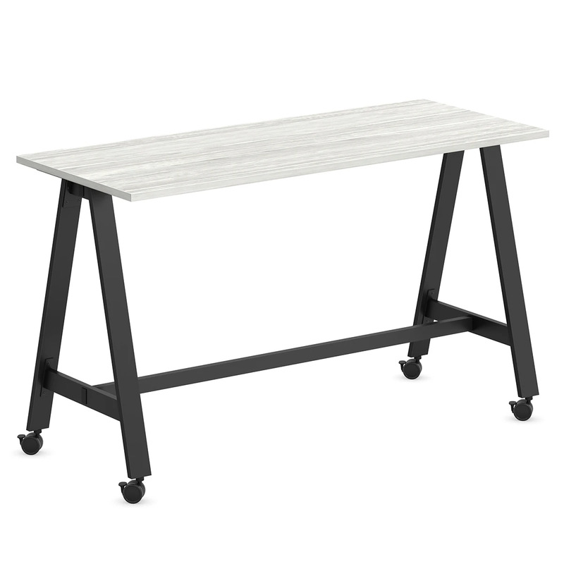 Signature Bistro Table 24" x 72" - Silver Birch with Black Legs
