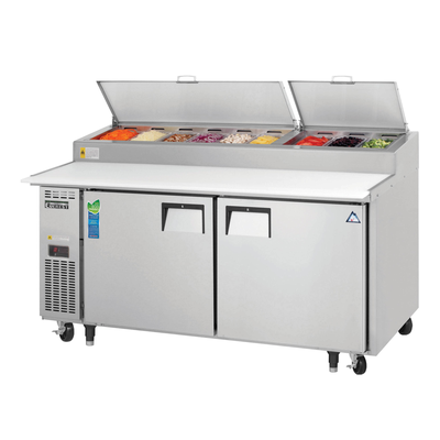 Everest EPPR2 71-Inch Two-Door Side Mount Pizza Prep Table, 23-C