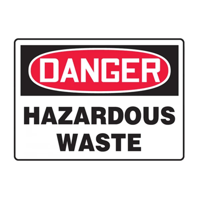Hazardous Waste Sign - 10" x 7" - Vinyl - English