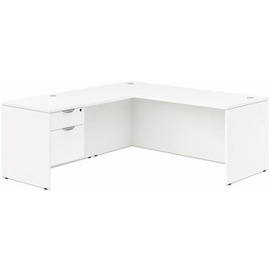 CLALD2045- Classic L-Shape Desk 71" W x 36" D with 42" Return and Box/File Pedestal- White