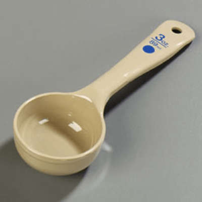 Carlisle Beige Solid 3 oz Polycarbonate Measure Miser w/Short Handle