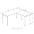 Elements L-Shape Desk 60" x 60" x 24"D - Aspen with Silver Legs