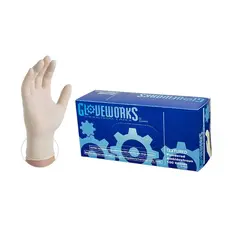 LATEX GLOVE, LARGE, 4 MIL, WHITE, POWDERED, 100/BX, 10 BX/CS   TL46100