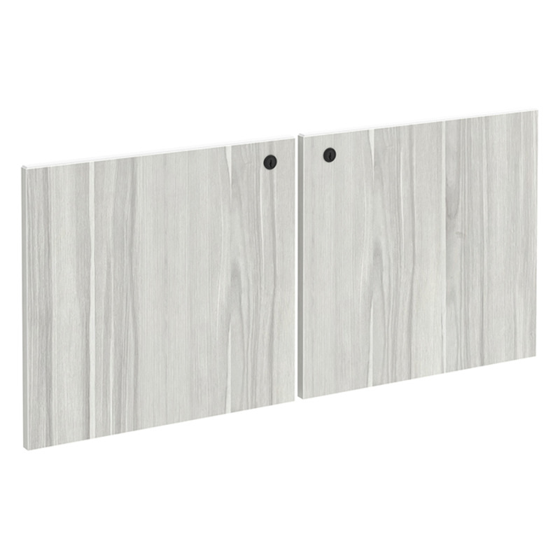 PL44LDLOCK - PAIR LAMINATE HUTCH DOORS W/LOCK - Silver Birch