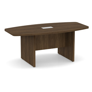  6ft Boat Shape, slab base Conference Table: MODERN WALNUT